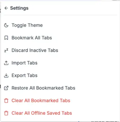 Settings Screen